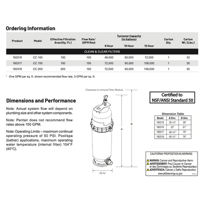 Pentair Clean & Clear® RP Filter
