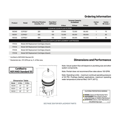 Pentair Clean & Clear® Plus Filter